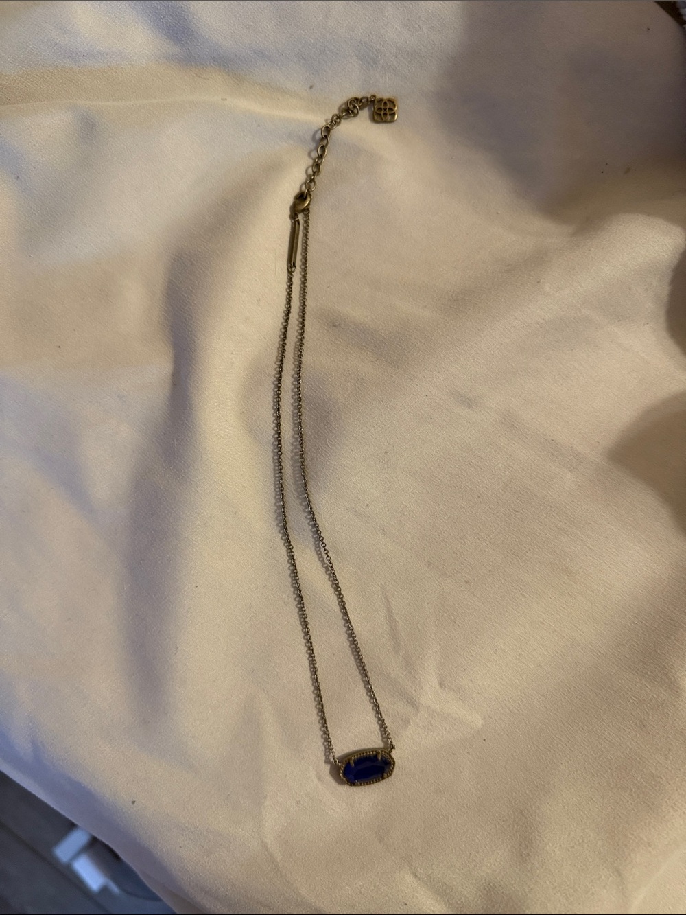 Kendra Scott Necklace with Blue Stone Pendant